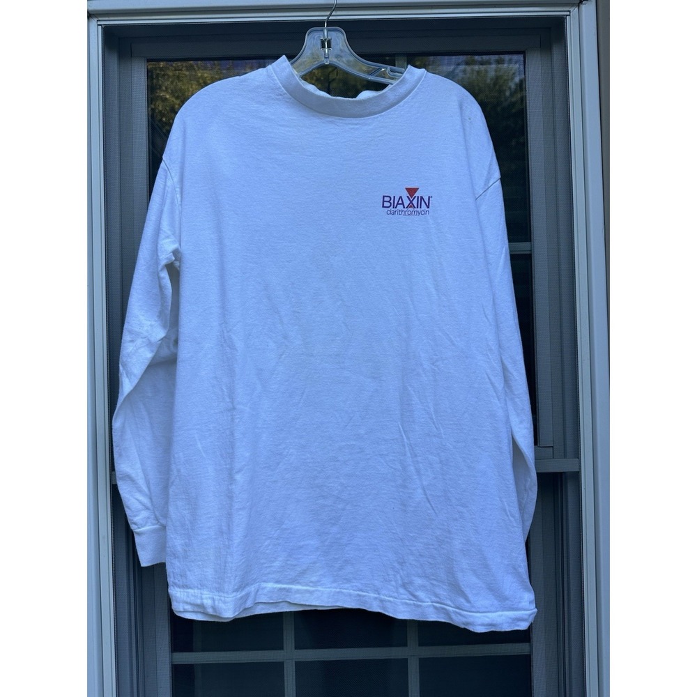 Vintage Biaxin Pharmaceutical Drug T Shirt Mens XL 90s USA Pills